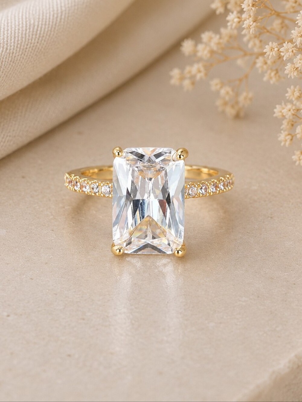 Gold Crystal Statement Ring